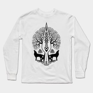 Gungnir - Spear of Odin and Tree of life  -Yggdrasil Long Sleeve T-Shirt